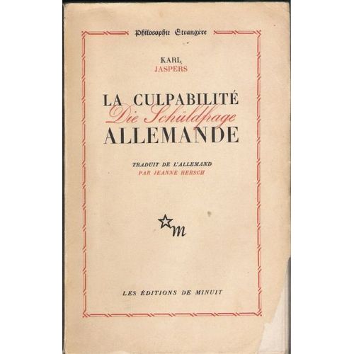 La Culpabilité Allemande - Die Schüldfrage