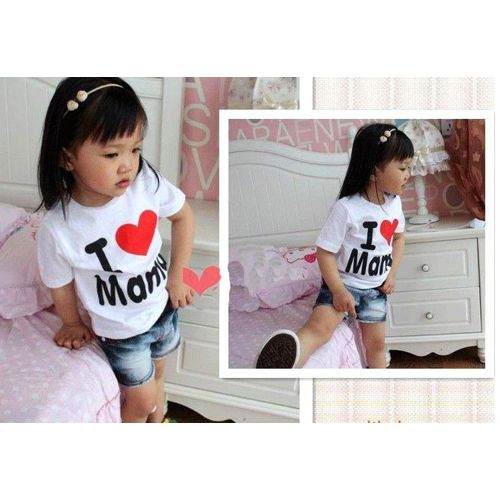 T-Shirt "I Love Mama " (J'aime Maman) - Taille 110 -