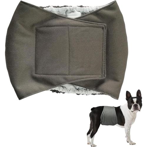 Couche Chien,Couches Incontinence Chien,Couches Lavables Chien,Couches Chiot,Couche Chien Male,Bande Ventrale Chien,Pour Petits Et Moyens Animaux De Compagnie Males,Gris