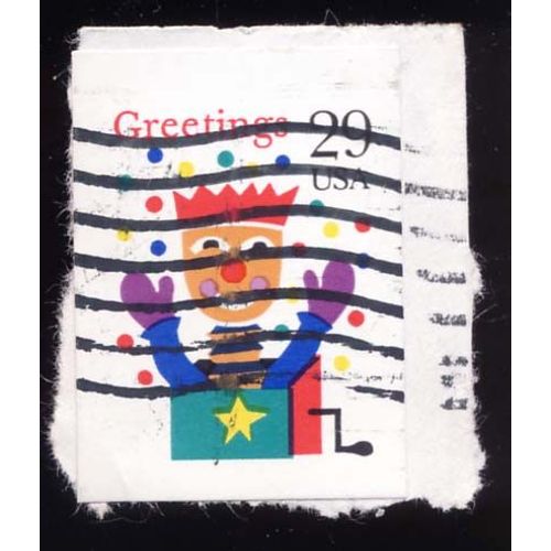Timbre U S A, Greetings Boîte Surprise, 29 Cents, Oblitéré
