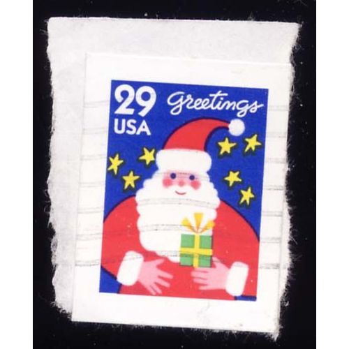 Timbre U S A, Greetings Père Noël, 29 Cents, Oblitéré