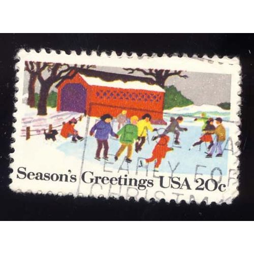 Timbre U S A, Patineurs, 20 Cents, Oblitéré