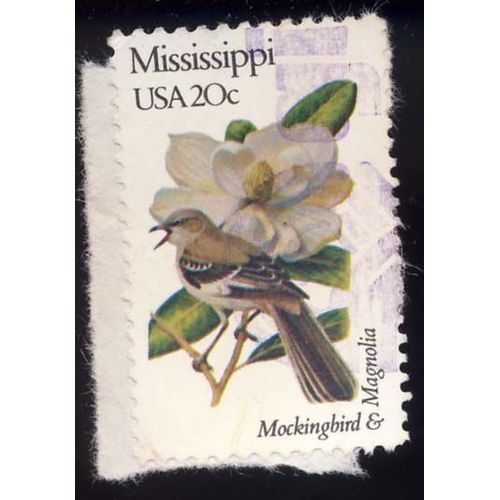 Timbre U S A, Mockingbird Et Magnolia, 20 Cents, Oblitéré