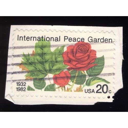 Timbre U S A, International Peace Garden 1932-1982,  20 Cents, Oblitéré