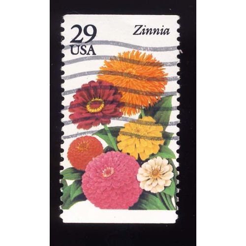 Timbre U S A, Zinnia, 29 Cents, Oblitéré