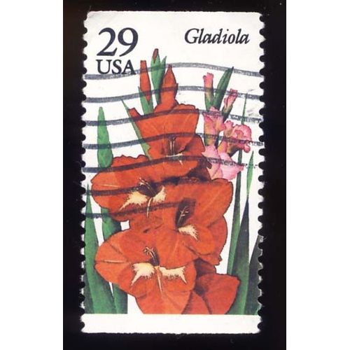 Timbre U S A, Gladiola, 29 Cents, Oblitéré