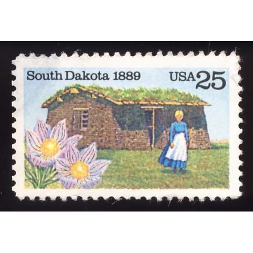 Timbre U S A, South Dakota 1889, 25 Cents, Non Oblitéré