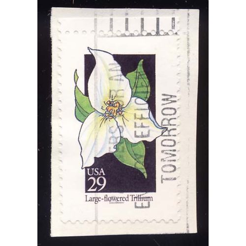 Timbre U S A, Large Flowerde Trilium, 29 Cents, Oblitéré