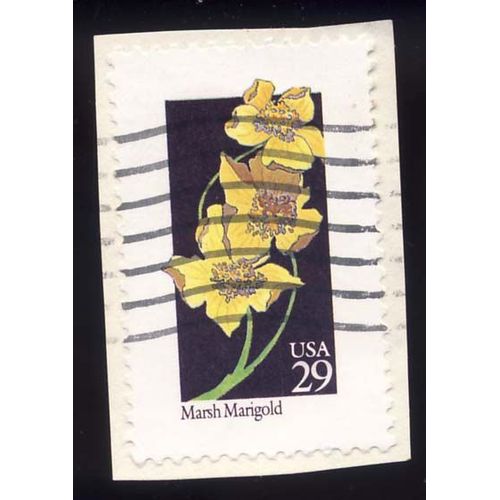 Timbre U S A, Marsh Marigold, 29 Cents, Oblitéré