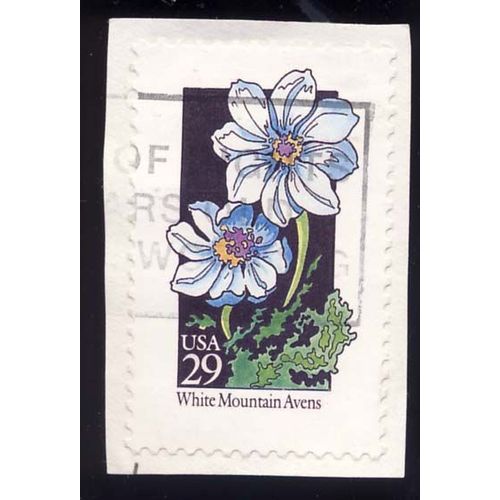 Timbre U S A, White Mountain Avens, 29 Cents, Oblitéré