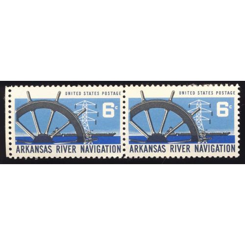 Timbre U S A, Arkansas River Navigation, U S Postage 6 Cents, Non Oblitéré