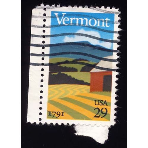 Timbre U S A, Vermont 1791, 29 Cents, Oblitéré