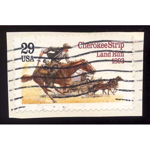 Timbre U S A, Cherokeestrip Land Run 1893, 29 Cents, Oblitéré