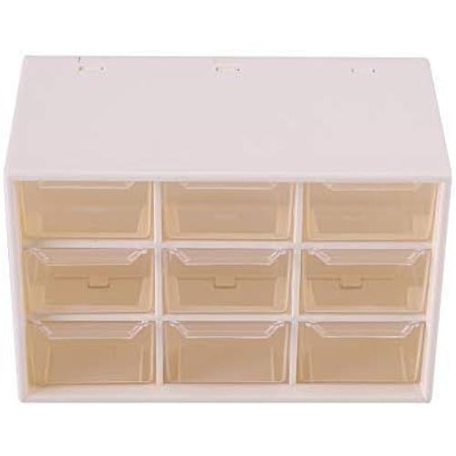 9 tiroirs de Stockage de Bureau Portable en Plastique 9 enrejados Mini gabinetes tiroir Bijoux cosm¿¿tique(Blanc)