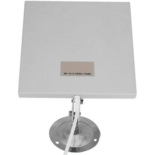 Antenne directionnelle ¿¿ panneau ext¿¿rieur, 2,4 GHz, 14 dBi, gain ¿¿lev¿¿ WiFi WLAN directionnel extension ¿¿ longue port¿¿e, blanc