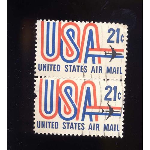 Timbre U S A, Us Airmail, 21 Cents, Oblitéré