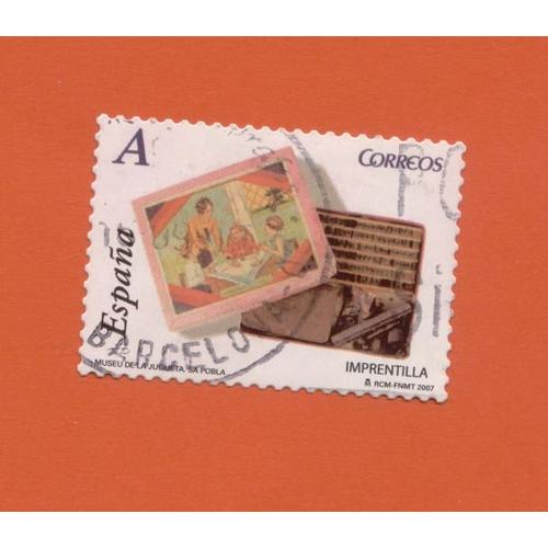 Timbre Oblitéré Used Stamp Sêlo Carimbado Museu De La Jugueta Imprentilla A Espagne Spain Espanha Année 2007