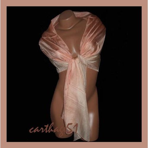 Etole Echarpe Femme Couleurs Dégradées Gris Noir Bleu Rose Turquoise Beige Came    - 100% Soie