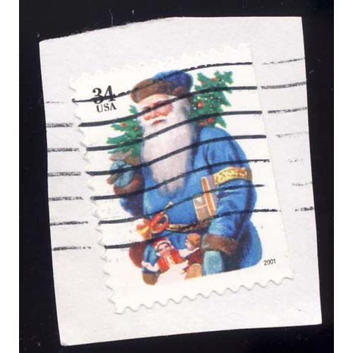 Timbre U S A, Père Noël , 34 Cents, Oblitéré