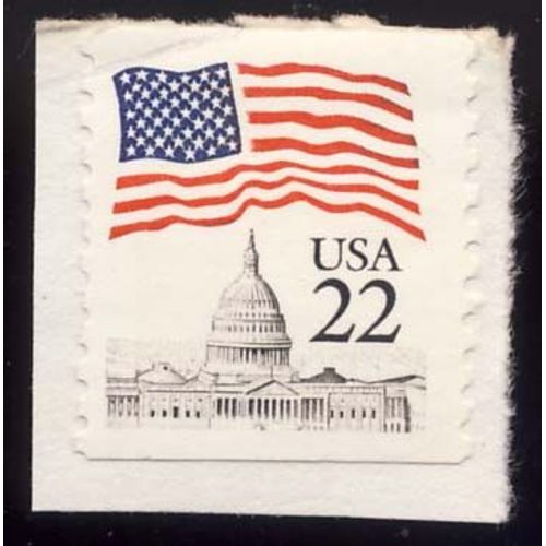 Timbre U S A, Parlement Et Drapeau, 22 Cents, Oblitéré