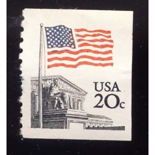 Timbre U S A, Lincoln Et Drapeau, 20 Cents, Non Oblitéré