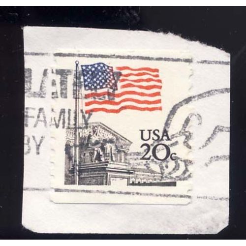 Timbre U S A, Lincoln Et Drapeau, 20 Cents,  Oblitéré