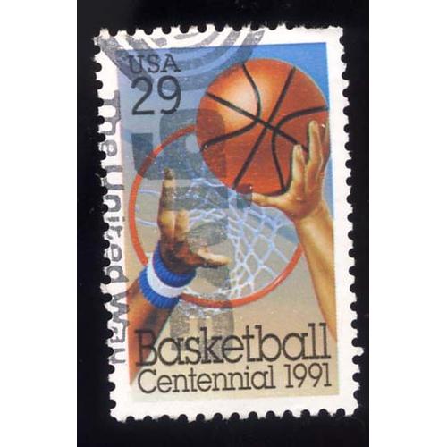 Timbre U S A, Basket Ball Centennial 1991, 29 Cents, Oblitéré