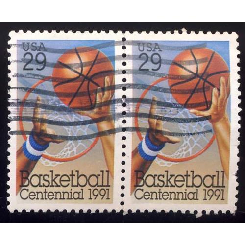Timbre U S A, Basket Ball Centennial 1991, 29 Cents, Oblitéré