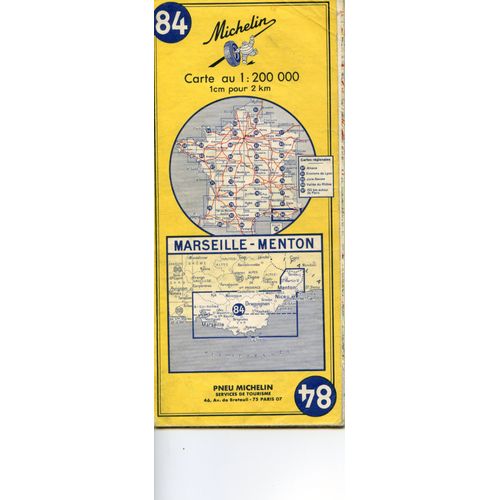 Carte Michelin 84 - 1971 - Marseille Menton