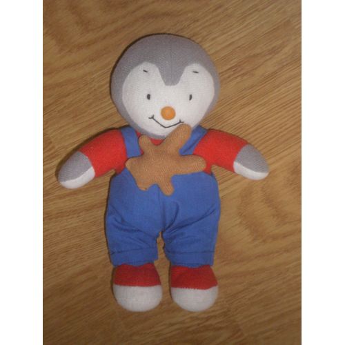 Doudou Tchoupi Rouge Avec Son Ours Salopette Bleu 19/20 Cm Année 2000 Mfg By Merrymakers Ce