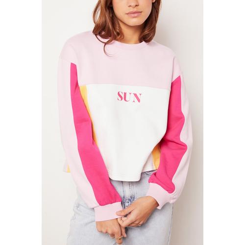 Sweat Imprimé 'sun' En Coton - Tallya - Xs - Rose - Femme - Etam