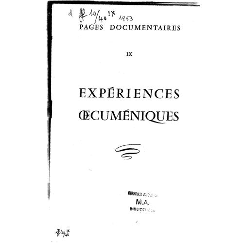 Expériences Oecuméniques