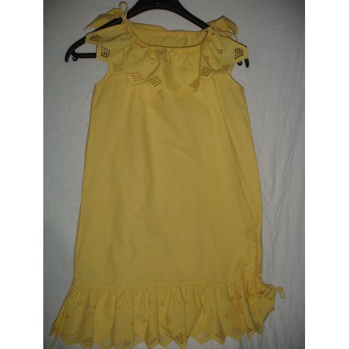 Robe Jaune Poussin Large Dentelle, "Colchika" 10 Ans
