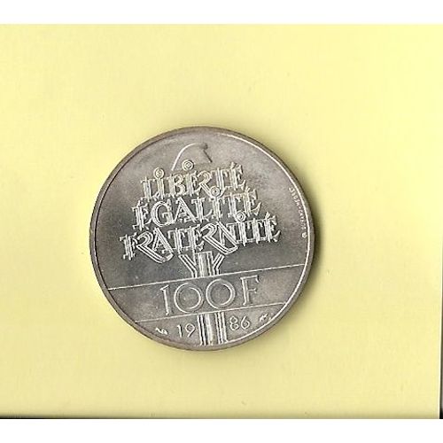 100 Francs Argent Statue De La Liberté 1986 Argent