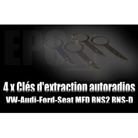 2 cles extraction demontage facade autoradio tiroir CITROEN C1 C2 C3 C4 C5