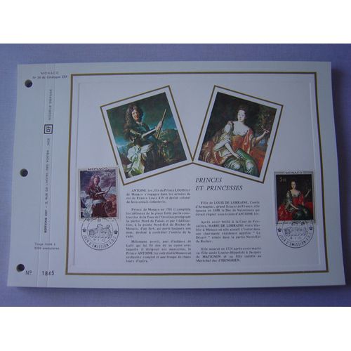 Monaco 1972 - 2 Feuillets Philatéliques Cef 39 Et 39s - Princes Et Princesses : Antoine 1er Et Marie De Lorraine