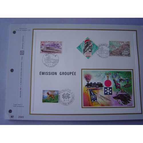 Monaco 1972 - 2 Feuillets Philatéliques Cef 41 Et 41s - Emission Groupée