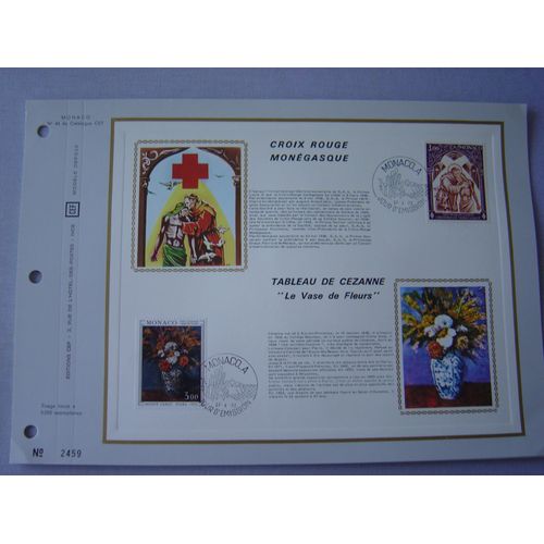 Monaco 1972 - 2  Feuillets Philatéliques Cef 43 Et 43s - Croix Rouge Et Cezanne