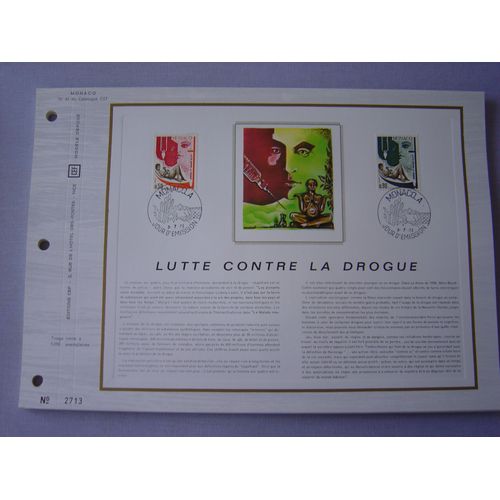 Monaco 1972 - 2 Feuillets Philatéliques Cef 47 Et 46s - Lutte Contre La Drogue