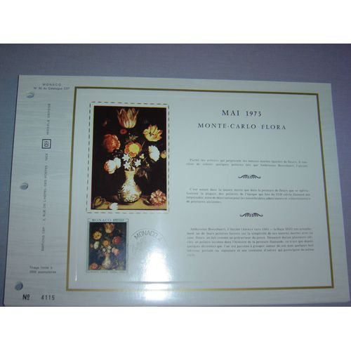 Monaco 1973 - 2 Feuillets Philatéliques Cef 52 Et 52s - Monte Carlo Flora