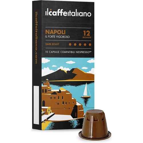 Il Caffè Italiano - 100 Capsules De Café Compatibles Nespresso - Mélange Napoli Intensité 12