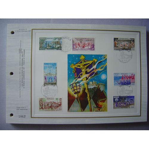 Monaco 1973 - 2 Feuillets Philatéliques Cef 60 Et 60s - Comité National Des Traditions Monégasques.