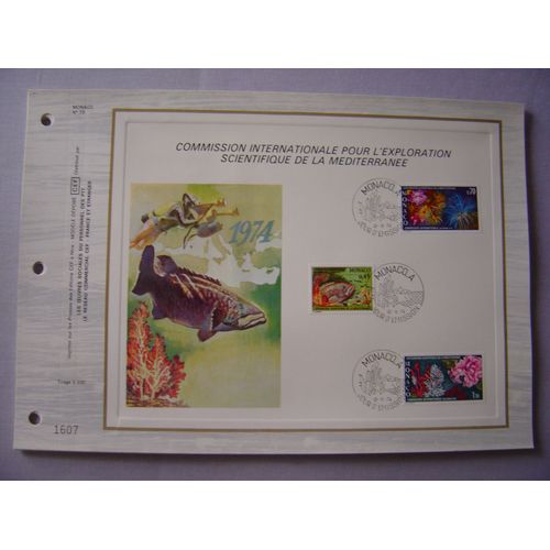 Monaco 1974 - 2 Feuillets Philatéliques Cef 73 Et 71s - Commission Internationale Pour L'exploration Scientifique De La Mediterranée.