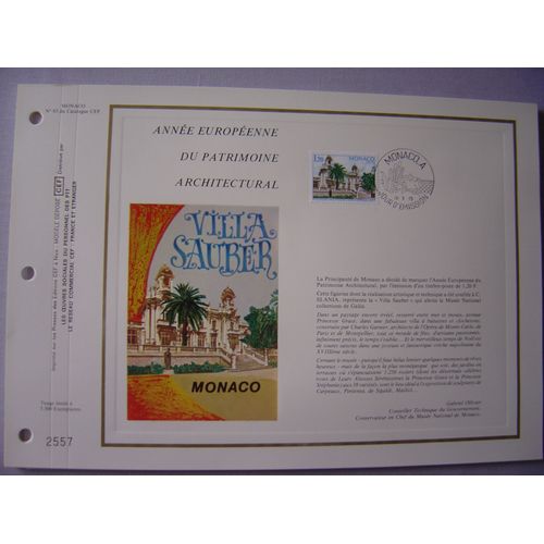 Monaco 1975 - 2 Feuillets Philatéliques Cef 83 Et 83s - Patrimoine Architectural : Villa Sauber