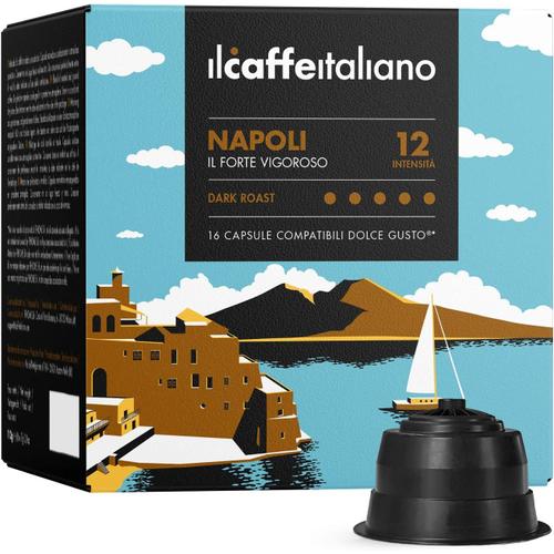 Il Caffè Italiano - 96 Capsules De Café Compatible Nescafé Dolce Gusto - Cafè Mélange Napoli Intensité 12