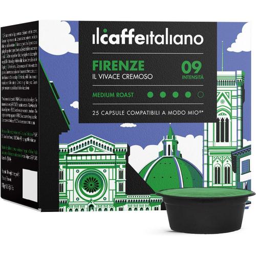 Il Caffè Italiano - 120 Capsules De Café Compatibles Lavazza A Modo Mio - Café Mélange Firenze Intensité 9