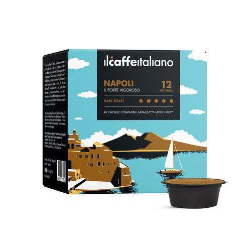 Il Caffè Italiano - 120 Capsules De Café Compatibles Lavazza A Modo Mio - Café Mélange Napoli Intensité 12