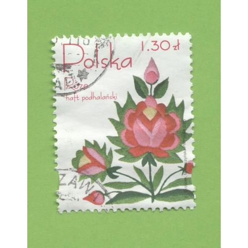 Timbre Oblitéré Used Stamp Polska Roze Haft Podhalanski 1,30 Zl Pologne 2005 Wns N° Pl030.05