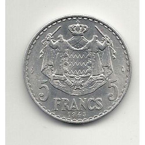 5 Francs Monaco Louis 2 Aluminium 1945