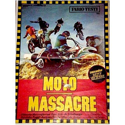 Moto Massacre / Speed Cross - Véritable Affiche De Cinéma - Format 120x160 Cm - Stelvio Massi, Fabio Testi, Vittorio Mezzogiorno, José-Luis De Villalonga, Jacques Herlin, Remy Julienne  - Année 1979